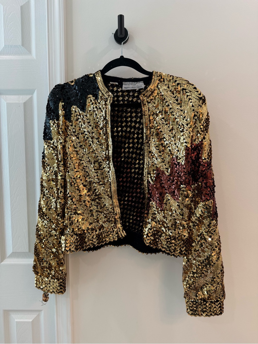 Vintage Sequin Embellished Gold & Black Jacket